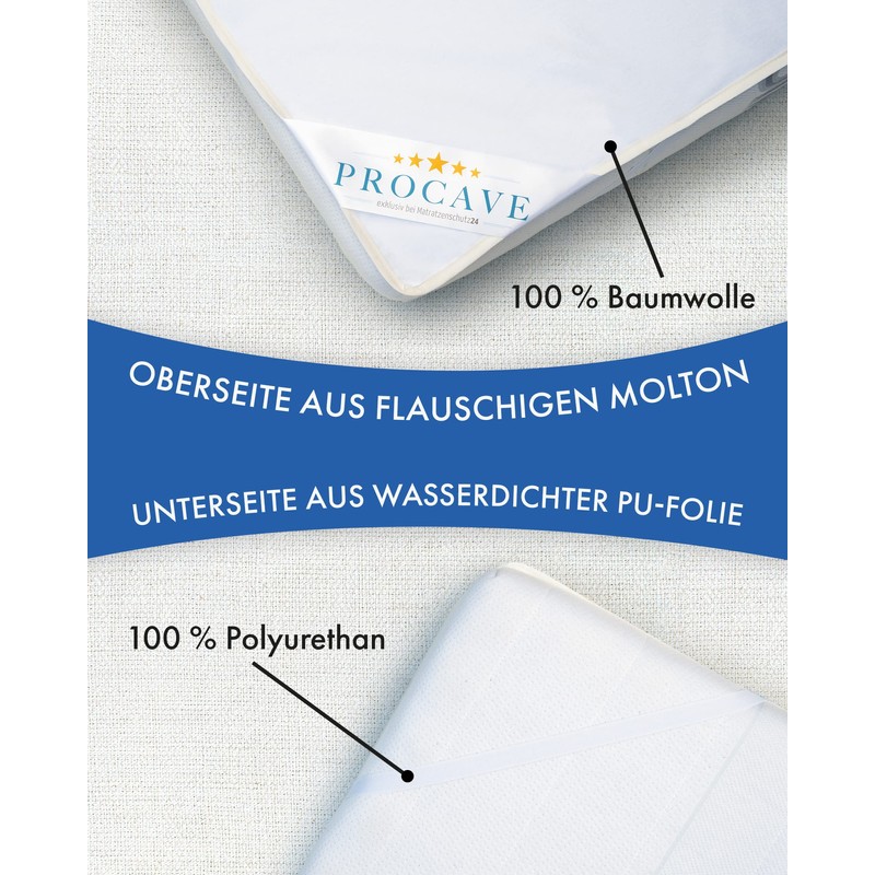 PROCAVE Waterproof Mattress Protector (80 x 220 cm) – Breathable