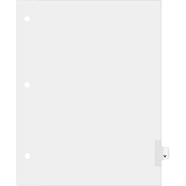 Exhibitindexes® Single Letter Side Tabs - 3 Hole Punched for Standard Ring Binder, AVE Style Bold Font - Pack of 25
