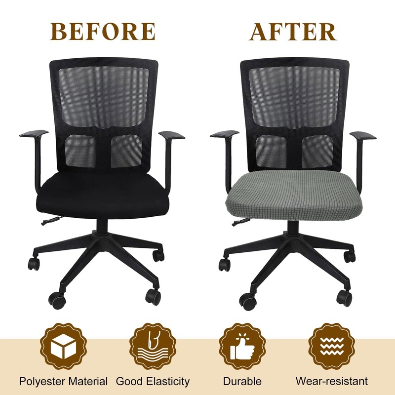 sourcing map Office Chair Cover, Stretchable Soft Grid Textured Rotating