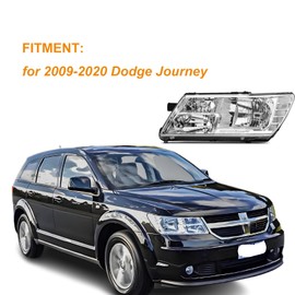 corkiauto Headlights Assembly compatible with 2009-2020 Dodge Journey Head light Headlamp Driver &Passenger Side,Chrome Housing Clear Corner