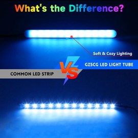 GZ5CG Car Led Light Interior Under Dash Foot Well Light RGB, 29 Modes Static/Gradient/Strobe, Music Sync, with Remote App Timer, USB 5V, Inside Car Lighting