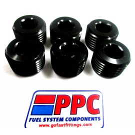 Performance Plumbing Components 1/2" NPT Pipe Plugs w/recessed  allan head 6 per pkg  Black anodized Aluminum