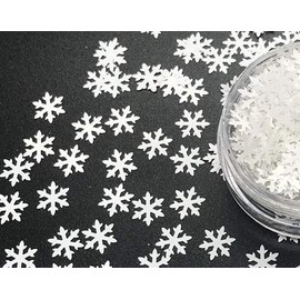 Nail Art Christmas Winter Snowflakes Glitter Sequin 8mm (200 Matte White)