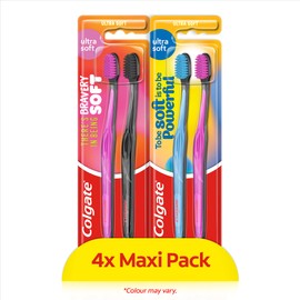 Colgate Limited Edition Ultra Soft Toothbrush, manual toothbrush, 0.1mm ultra soft bristles, gentle on gums, high density tufting, removes plaque, protects from cavities