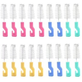 KuuGuu 20 PCS Bottle Nipple Cleaner Sponge Brush Hangable Pacifier Sponge Cleaning Small Brush Portable Baby Bottle Cleaner Brushes Comfortable Grip f