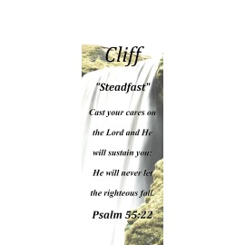 Cliff "Steadfast" Keepsake Name Meaning Bookmark with Bible Verse and Tassel