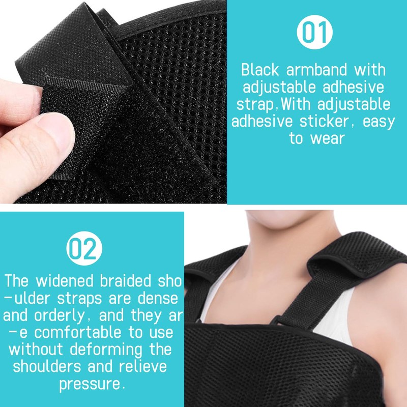 Arm Sling Right Arm Sling Left Arm Adjustable with Breathable