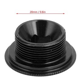 Bike Crank Bolts Aluminum Alloy Crank Cap Plate Crank Cover Bicycle Crankset Screw Cap 20mm(black)
