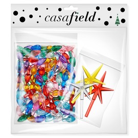 Casafield Ceramic Christmas Tree Replacement Lights - 108 Multi-Color Bulbs and 3 Star Toppers
