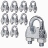 Pack of 10 Wire Rope Clamps M8, Cable Clips, DIN