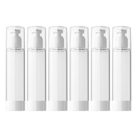 6 x 100 ml airless pump dispenser, empty, cream dispenser, travel bottles for filling, pump bottle, refillable vacuum cosmetic container, empty lotion pump bottle for travel, home use