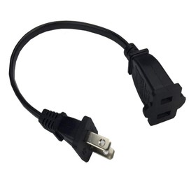 Tekit (1ft/0.3m) US Power Extension Cable Cord US AC 2-Prong Male/Female Power Cable,USA Outlet Saver Power Extension Cord Cable 2-Prong 2 Outlets for NEMA 5-15P to NEMA 5-15R