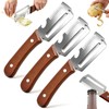 Vegetable Peeler with Wooden Handle, 3-in-1 Stainless Steel Julienne Peelers