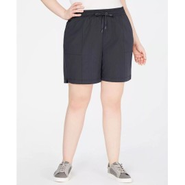 IDEOLOGY Womens Gray Stretch Tie Active Wear Straight leg Shorts Plus 2X