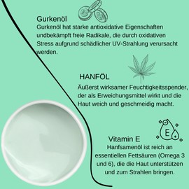 CareBear Körpercreme – Intensive Feuchtigkeitspflege mit Gurke, Vitamin E - 220 g–Tägliche Feuchtigkeitscreme für weicheund strahlende Haut - Natürliche Inhaltsstoffe