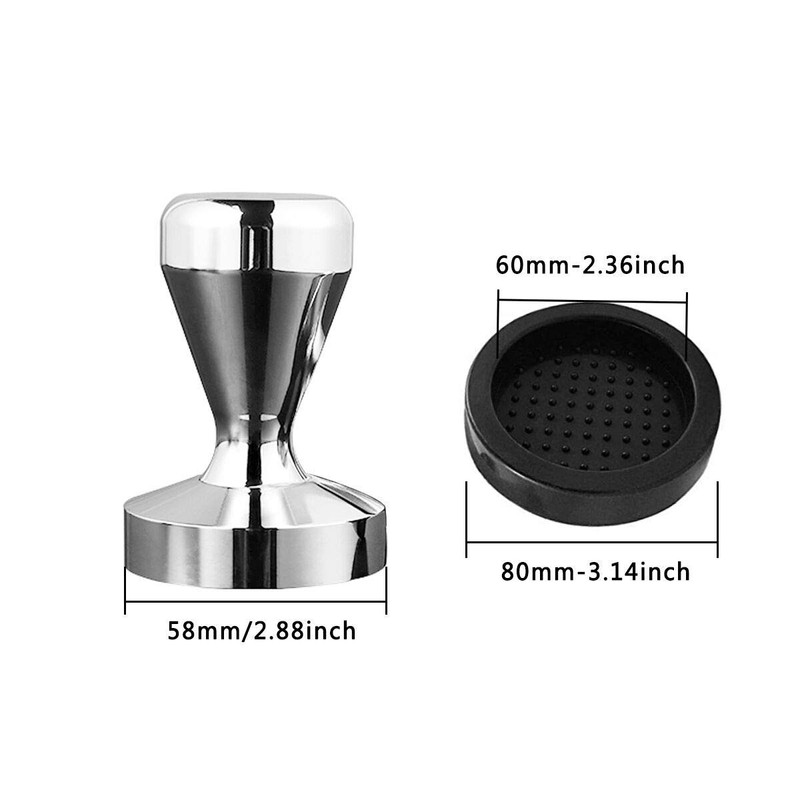 Coffee tamper 58mm Espresso Coffee Press with silicon mat