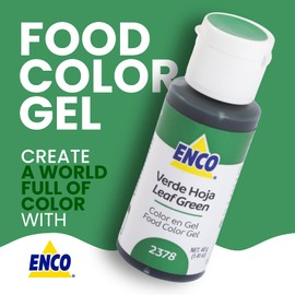 ENCO Food Coloring Gel Leaf Green 1.41 oz (40g) Concentrated, Vegan