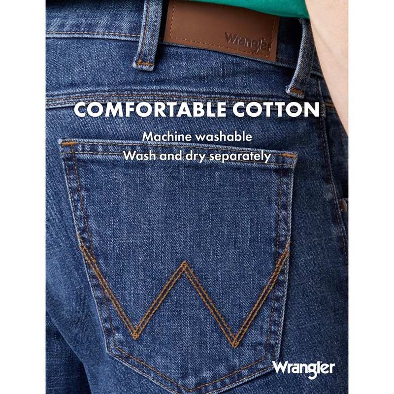 Wrangler Wrangler Mens Red Kabel Regular Jeans, Dark Stone, 34W