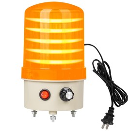 Industrial LED Rotating Warning Light, AC110V Beacon Strobe for Public Emergency Alarms, Siren Light with Volume Adjustment and Switch for Construction, Traffic, Factory, Safety Sign, Boat