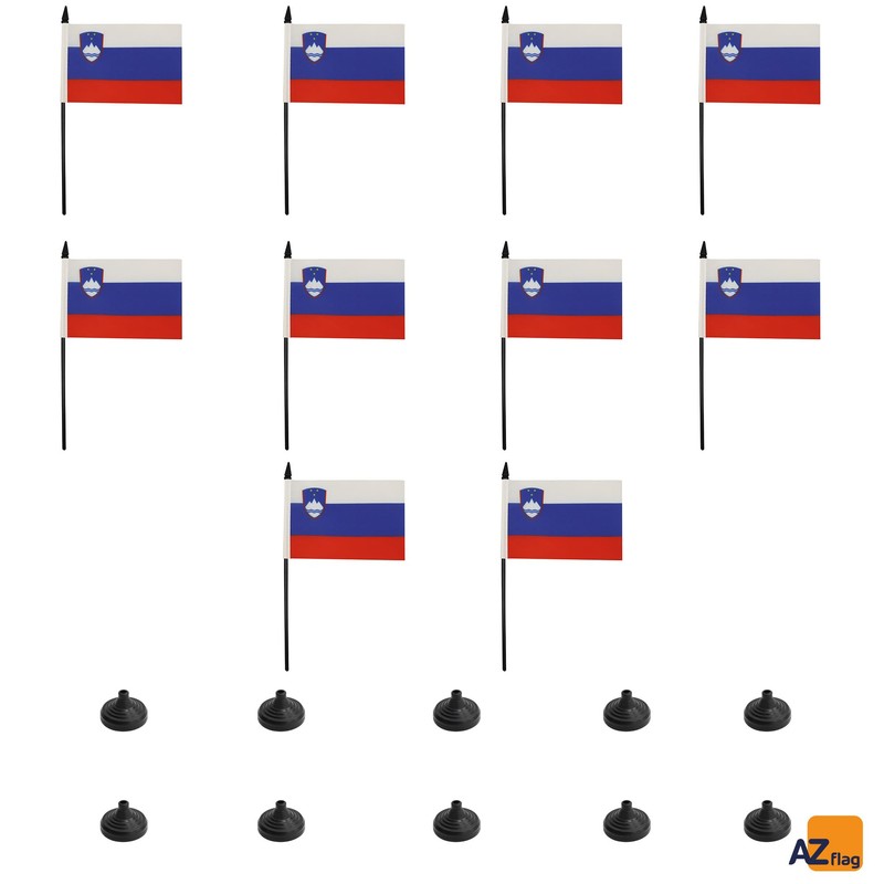 AZ FLAG Pack of 10 Slovenian Table Flags - 15