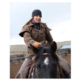 Outback Trading Standard 5020 Bush Ranger Waterproof Breathable Long Sleeve Oilskin Cotton Western Duster Jacket, Brown, Large