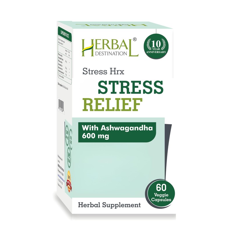 Stress Hrx, Ashwagandha Supplement Capsule, Herbal Destination Stress Relief -