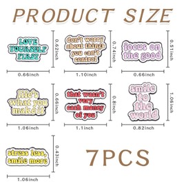 CHROMACRAFT 7 Pieces English Phrase Brooches Inspirational Letter Brooches Gift Brooches Clothing Decoration Brooches Creative Brooches