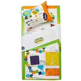 playtime edventures - Playtime Bed Sheets Twin Sheet Set Unisex - 3 PCs Game Sheets - Soft Breathable & Fade Resistant Microfiber Sheets - Over 75 Fun Games & Puzzles - Unisex Twin Sheet Set.