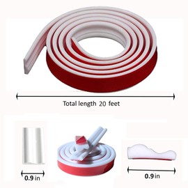 ZHIVEZEN 20FT×0.9'' Peel and Stick Wall Molding Trim,Flexible Molding Trim Self Adhesive Chair Rail Panel Molding,Crown Molding Peel and Stick Molding Trim for Walls,Door Trim (White, 20FT×0.9'')