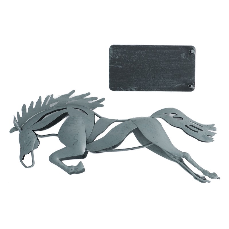 Metal Horse Statue Unique 3D Design Iron Decorative Running Horse