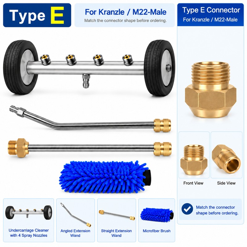 2-in-1 Undercarriage Pressure Washer Kit with Extension Wands – 4000