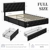 Yaheetech Full Bed Frame Upholstered Bed Frame with Adjustable Diamond