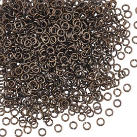 UNICRAFTALE 1000Pcs Open Jump Rings Antique Bronze Jump Rings 5mm Round Ring Metal Connectors Ring for Jewelry Making and Earring Bracelet Pendant Keychain Accessories