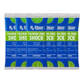 Rx Clear Chlorine-Free Swimming Pool Shock | Eliminate The Harsh Chemicals | Non-Irritating Formula | 36.2% Potassium Monopersulfate | One Pound Bags | 6 Pack