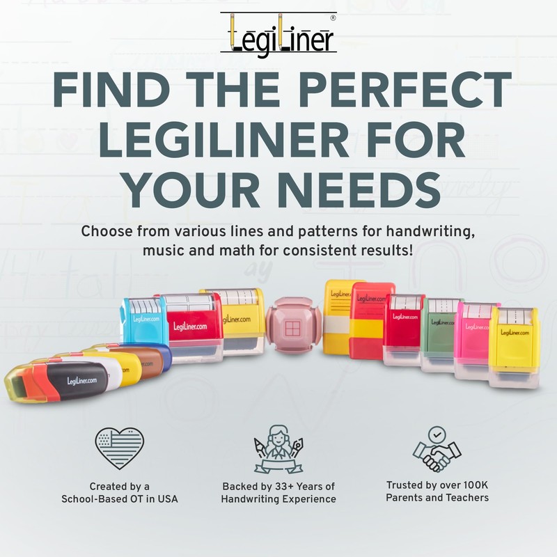 LEGILINER Tool Double line (.37) Wide Rule 3/8", Primary handwriting