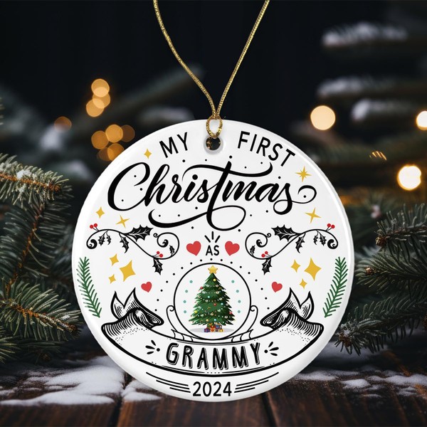 My First Christmas As Grammy 2024 Ornament - 1st Christmas