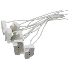 G4 GX5.3 Lamp Holder FMHXG 6PCS Mr16 Mr11 G4 Rectangular Porcelain Socket with 15cm Leads for MR16 MR11 LED CFL Halogen Bulbs, Mr16 Mr11 G4 Socket