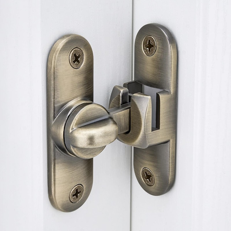 INIRET Bronze Barn Door Latches,90/180 Degree Gate Lock,Flip Gate Latches