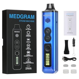 Vaporizer Herbs | MEDGRAM Precise Temperature Setting 93-220°C | LCD Display | Magnetic Slide-In Mouthpiece | Easy Cleaning