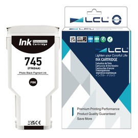 LCL 745 Photo Black 300-ML High Yield Ink Cartridge Replacement for HP 745 XL F9J98A F9K04A for HP DesignJet Z2600 Z5600 Postscript Pritners (1-Pack)