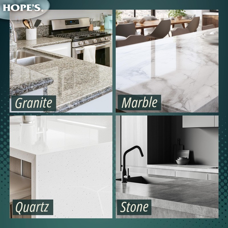 HOPE'S Perfect Granite & Marble Countertop Cleaner, Stain Remover and