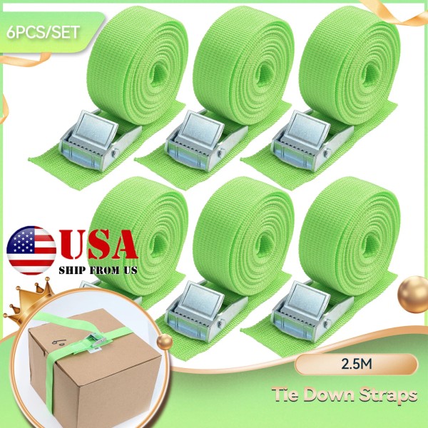 Unbranded 6x Heavy Duty Ratchet Tie Down Cam Straps Car