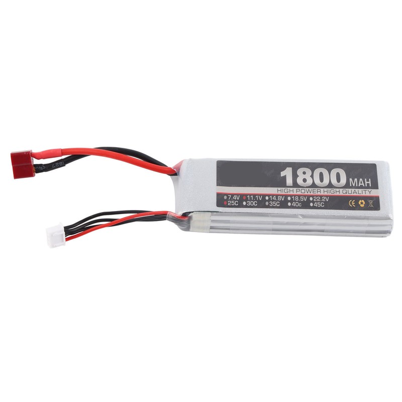 LiPo Battery Pack 11.1V 3S 1800mAh 25C Rechargeable LiPo Battery