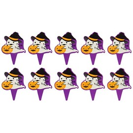 cotta 68199 Picks, Pumpkin Ghost, Purple, White, Orange, 1.0 x 1.4 inches (2.6 x 3.5 cm), Pack of 100