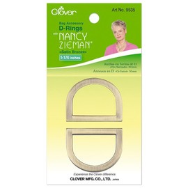 Clover Nancy Zieman Bag Hardware Options D-Rings 1-1/4-Inch, 30mm Satin Bronze, 2-Per Package