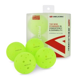 Selkirk Sport Pro S1 Ball | Crack-Resistant | 38 Hole Outdoor Pickleball Balls | USAPA Approved Pickle Ball for Tournament Play | Advanced Aerodynamics | 4 Pack Pickleballs