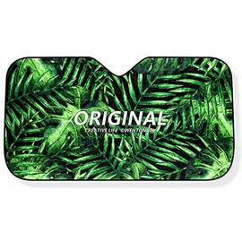 Xihaoer Car Windshield Sunshades Auto Windscreen Shade Car Sun Protection Front Window Cover The Aluminum Foil Shade Blind (Leaf)
