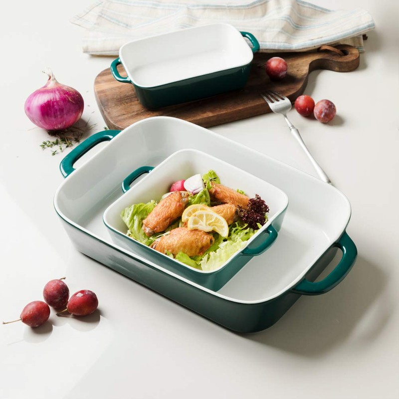 Sweejar Ceramic Bakeware Set, Rectangular Baking Dish for Cooking, Kitchen,