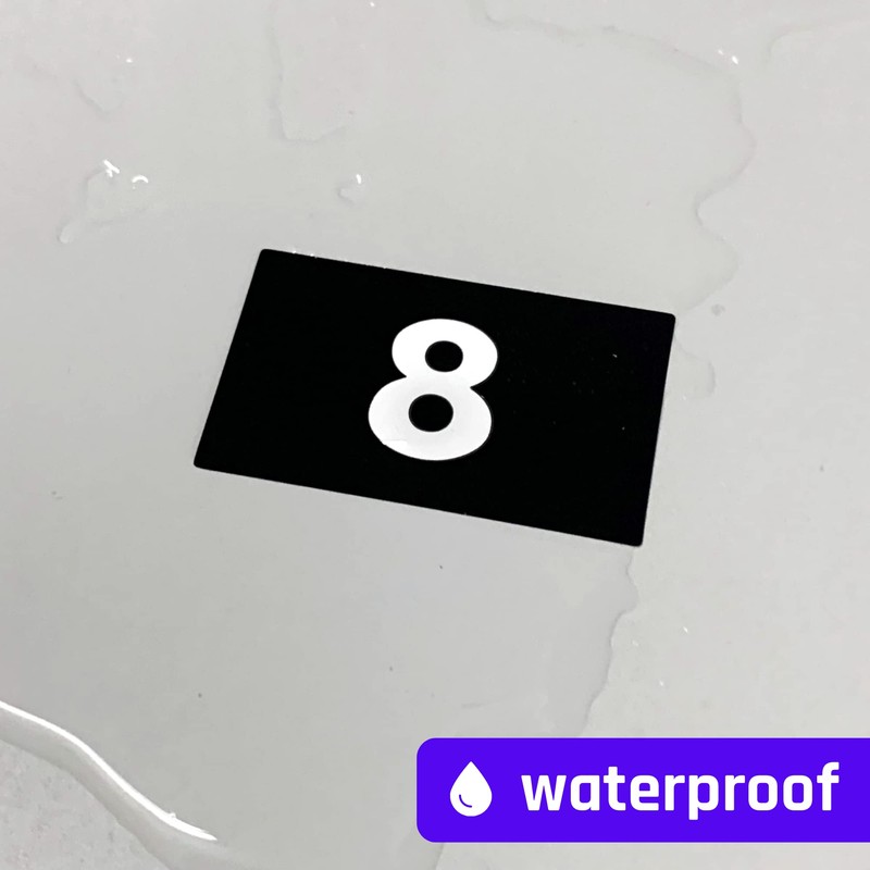 15 Sets - Number Stickers 1-100, Waterproof Vinyl - White