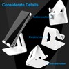 Crpich Acrylic Cell Phone Stand, Portable Phone Holder, White Phone